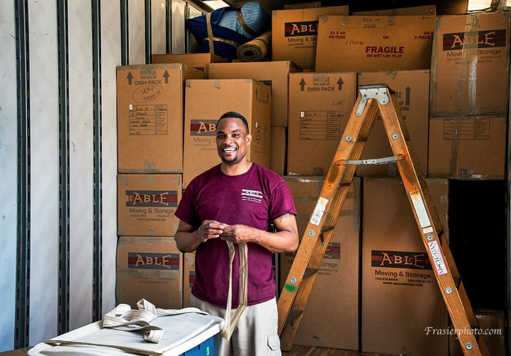 Able Moving employee around boxes